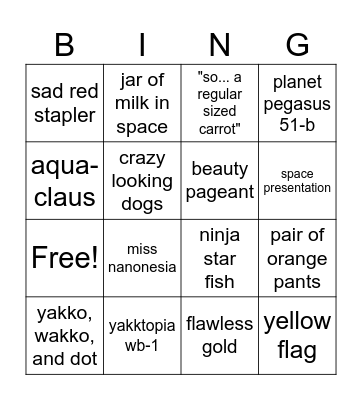 Imaginarium Bingo Card