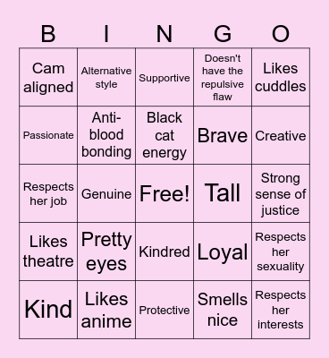 Is your OC Dottie's type? Bingo Card