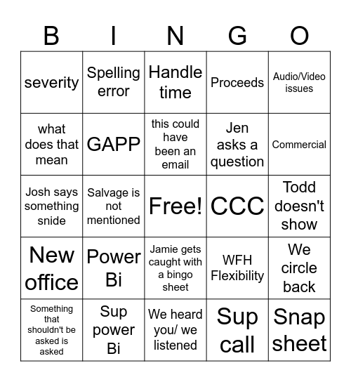 PD TOWN HALL Bingo Card
