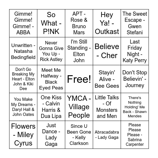 CAMP SPECTACLE Bingo Card