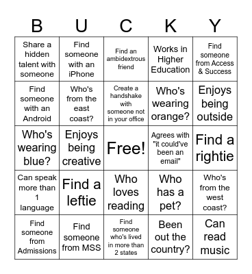 ACM Bingo Card
