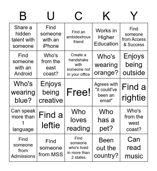 ACM Bingo Card