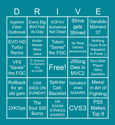 EVO LAS VEGAS 2025 Bingo Card
