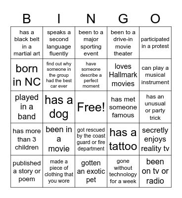 FIND SOMEONE WHO... Bingo Card