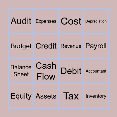 Accounting Bingo Card