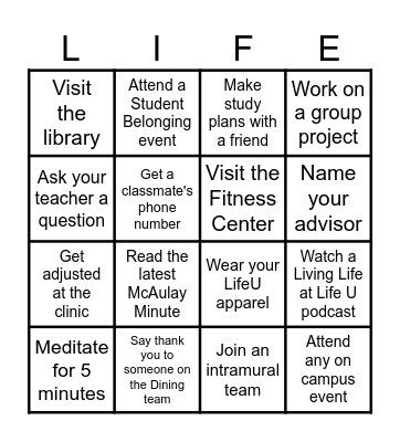 Belonging Bingo Card