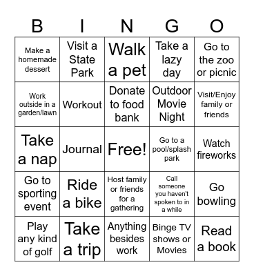 Get the Scoop! Summer Bingo Card