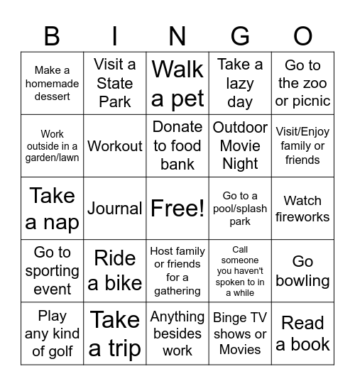 Get the Scoop! Summer Bingo Card