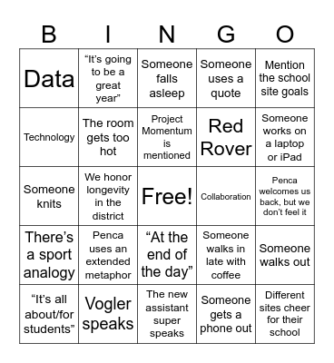 2025 Welcome Back Bingo Card