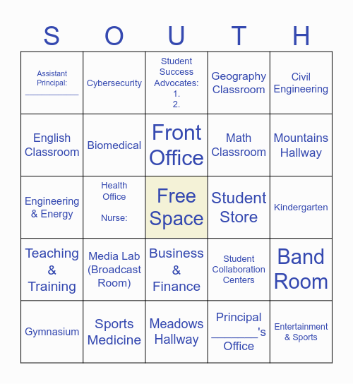 South CTA Geography Mapping Bingo Card