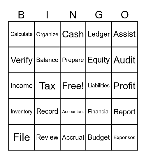 Accounting Bingo Card