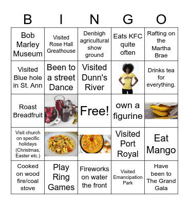 Jamaican Bingo Card