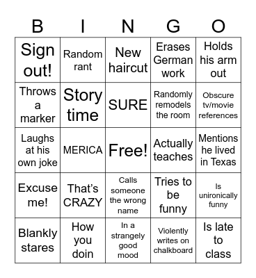 Chavero Bingo Card
