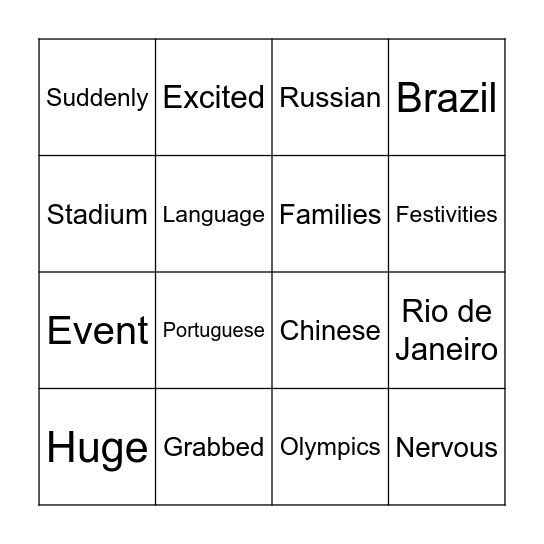 Time to Listen! Bingo Card