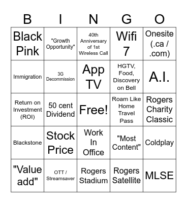 Q3 Bingo Card