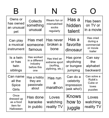 ARCH BINGO 2025 Bingo Card