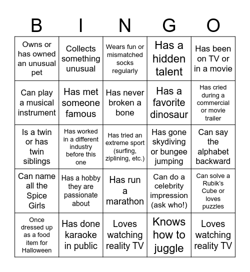 ARCH BINGO 2025 Bingo Card