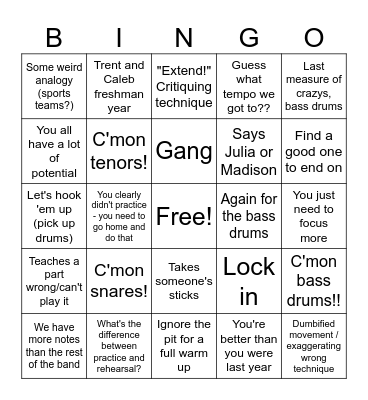 Tony Bingo Card