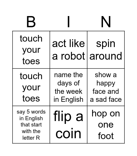 Can You...? Bingo Card