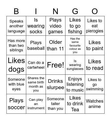 Get to Know Your Teammates Bingo Card