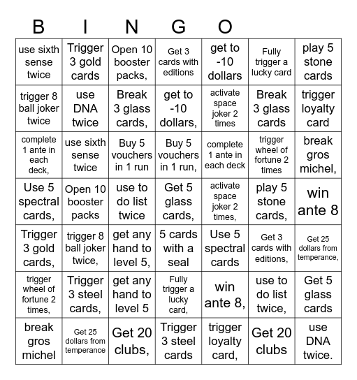 Balatro Bingo Card