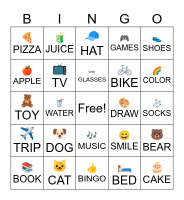 Back to School Picture Bingo Card