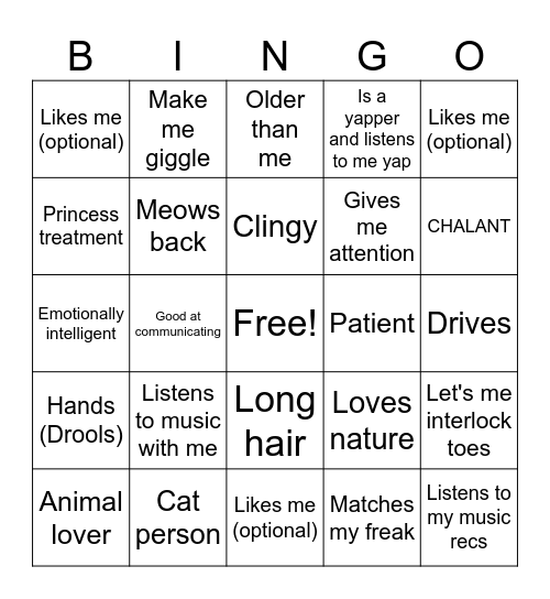 Are you May's type Bingo Card