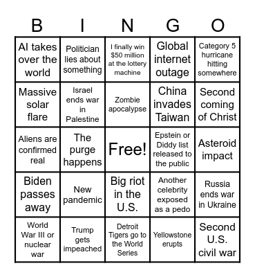 2025 Bingo Card