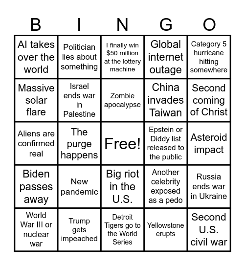 2025 Bingo Card