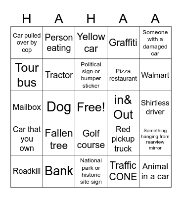 Ellie's Impossible Bingo Card