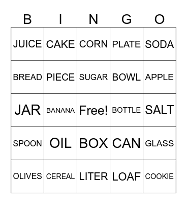 Unit 8 Bingo Card
