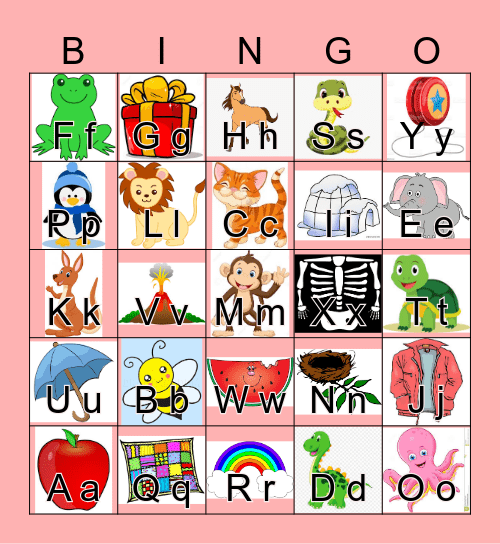 A L P H A B E T Bingo Card
