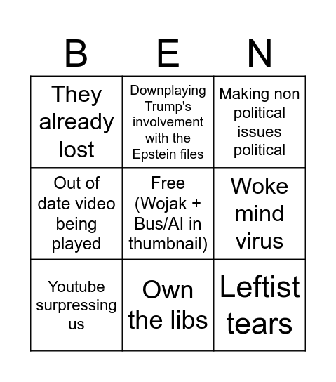 Benny/Hivemind V2 Bingo Card