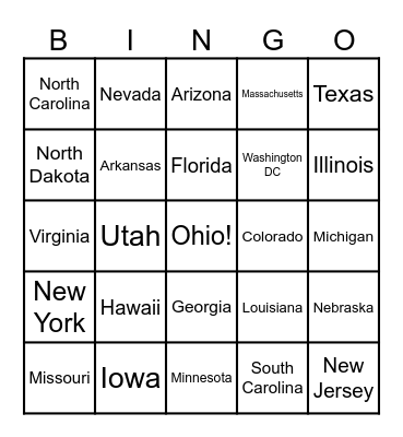 Travel Bingo Card