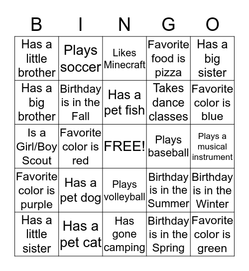 Bingo Card