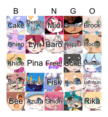 Kemopop Bingo Card