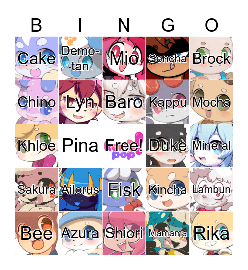 Kemopop Bingo Card