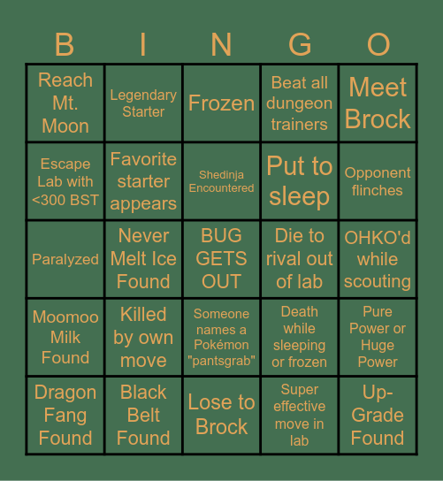 blawnk's Kaizo Ironmon Bingo Card