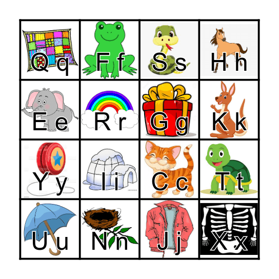 ALPHABET BINGO Card