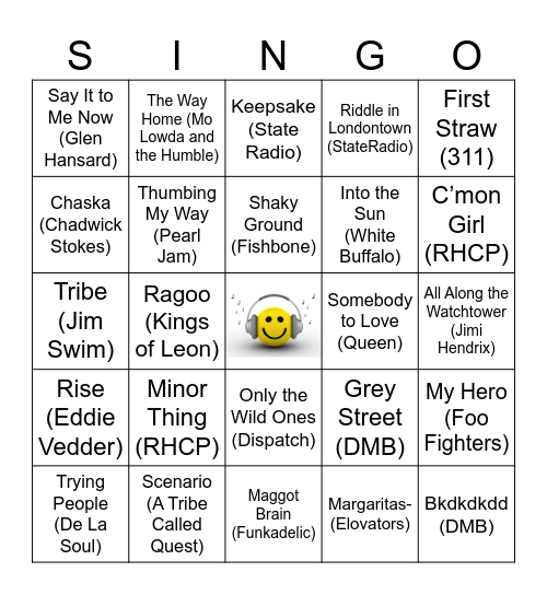 Round 1 Bingo Card