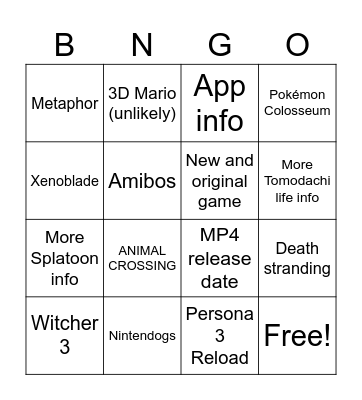 NS2 DIRECT July 2025 Bingo Card