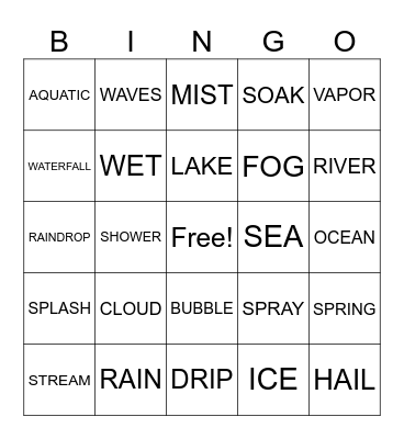 WATER DAY Bingo Card