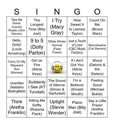 Round 2 Bingo Card