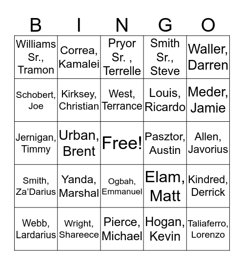 Pigskin Party KAL (jlawson28) Bingo Card