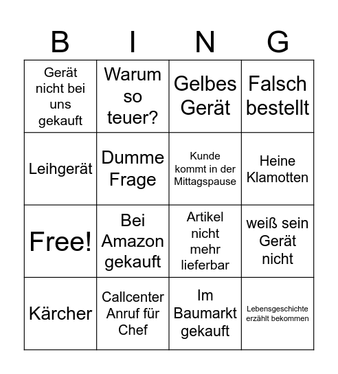 Bullshit Bingo Nilfisk Edition Bingo Card