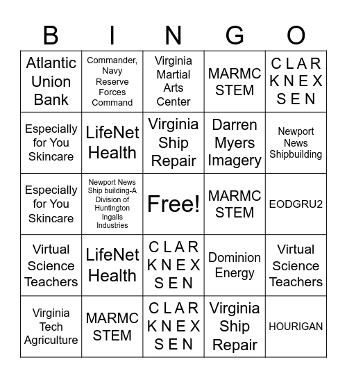 STEMKamp BINGO Card