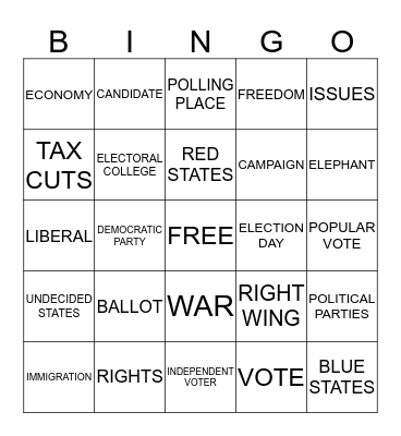 The Election Bingo Card