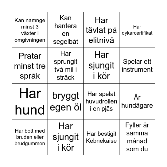 Mingelbingo Card