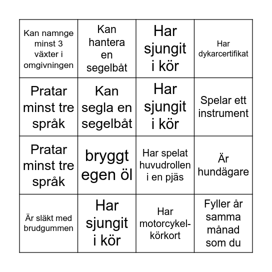 Mingelbingo Card