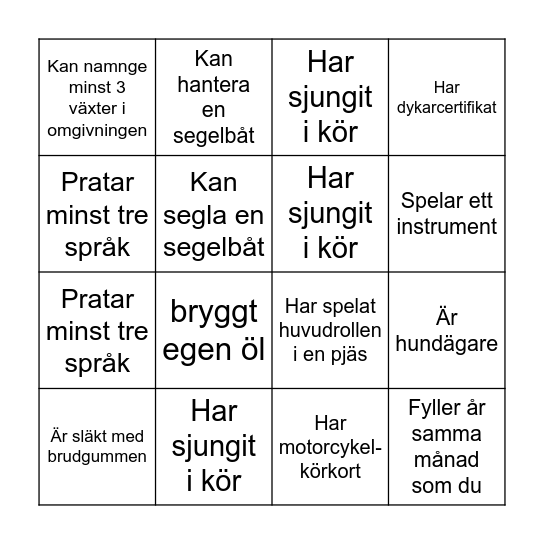 Mingelbingo Card